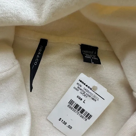 Isda & Co. Ivory Cowl Neck Sweater from Nordstrom Size L NWT - Picture 8 of 12